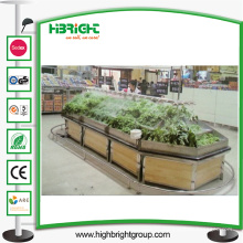 Supermarkt Holz Metall Obst und Gemüse Display Rack